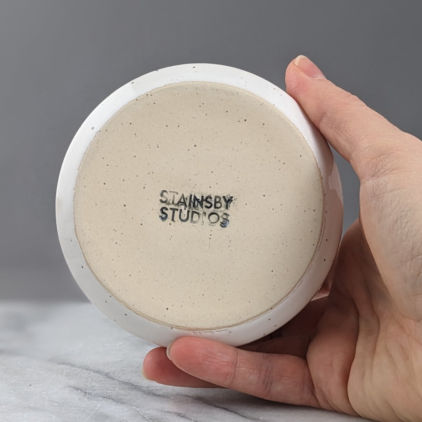 One-of-a-Kind White Speckled Vase