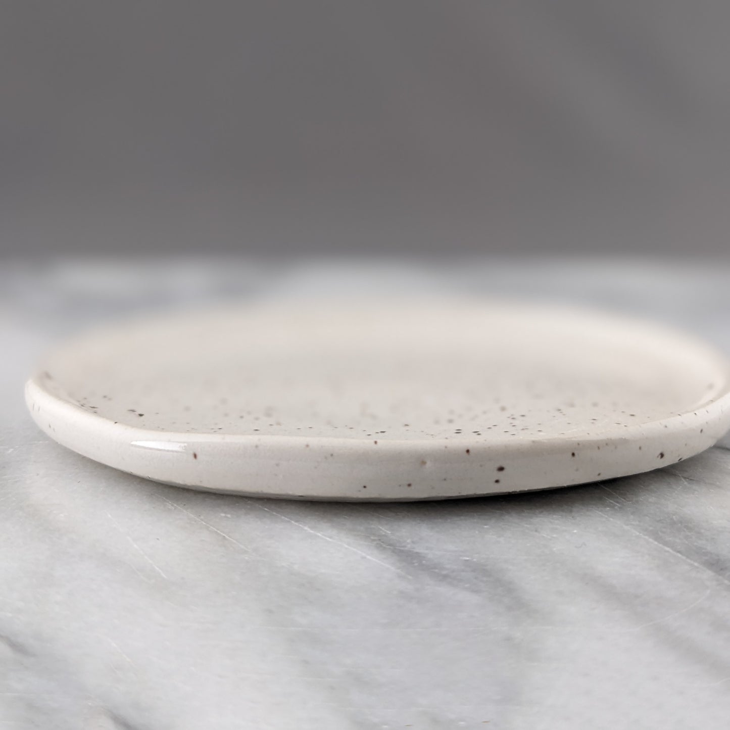 Minimalist Speckled White Ring Dish