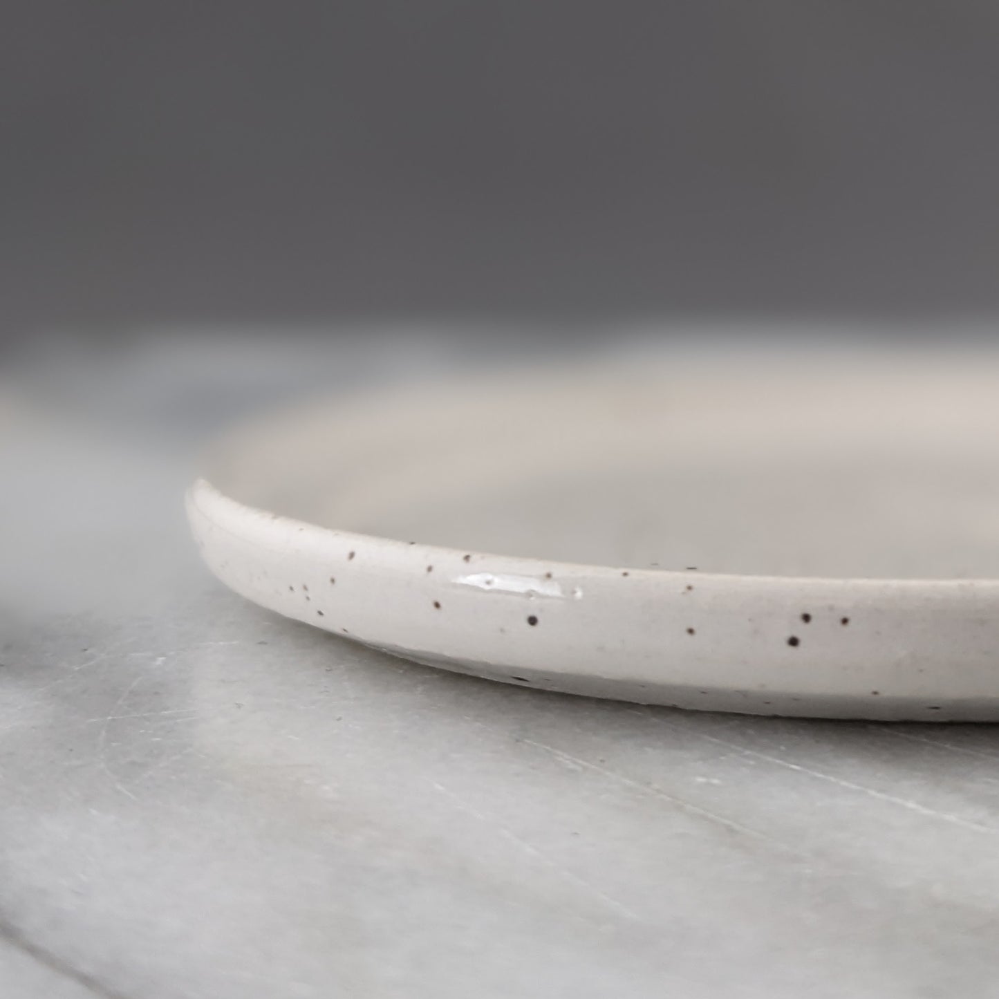 Minimalist Speckled White Ring Dish