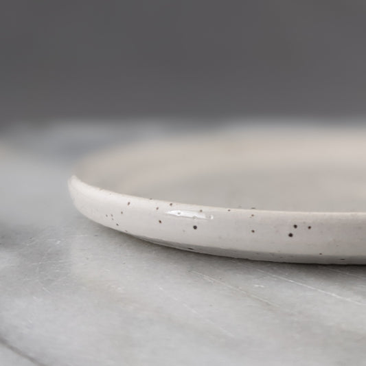 Minimalist Speckled White Ring Dish