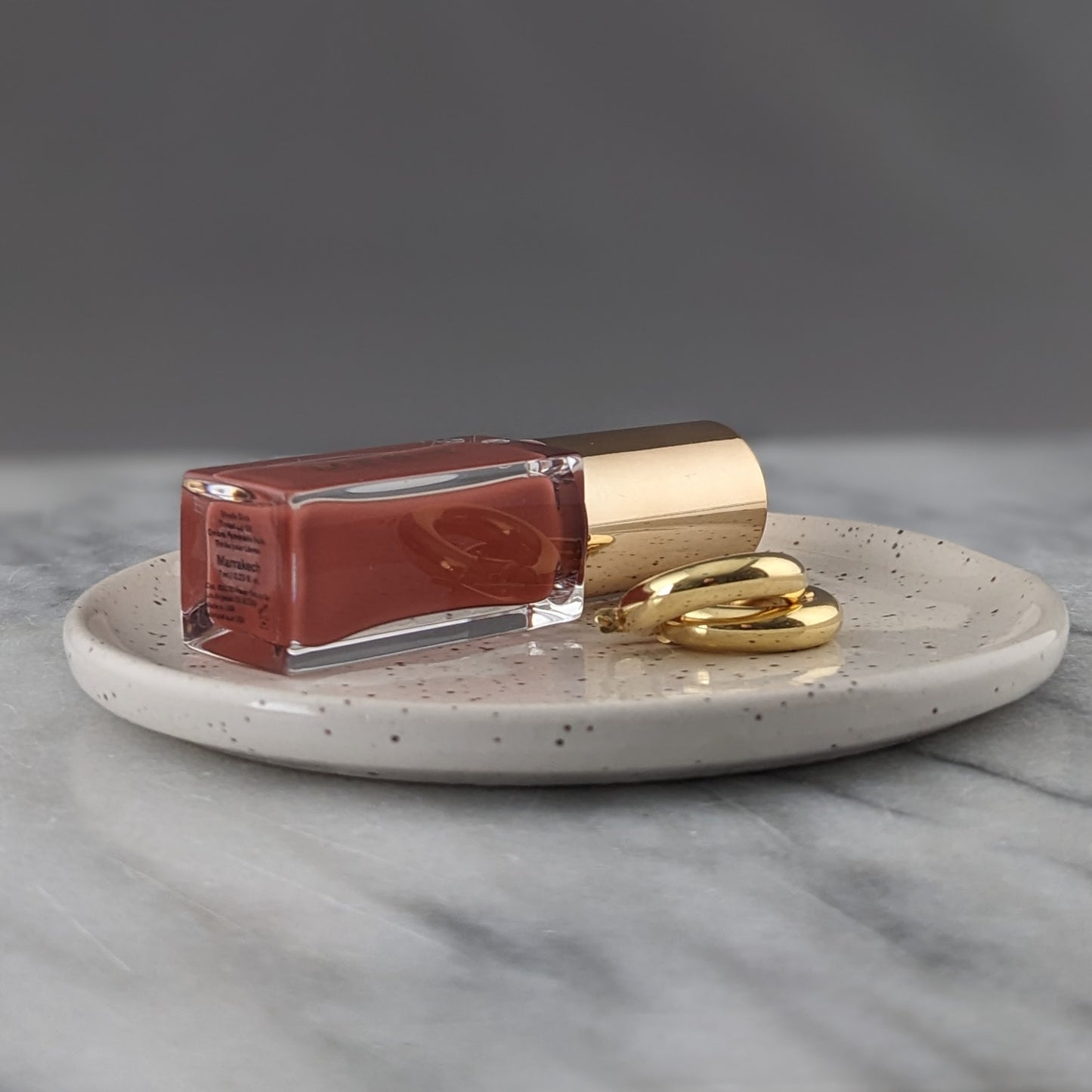 Minimalist Speckled White Ring Dish