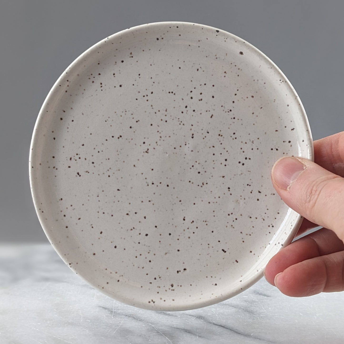 Minimalist Speckled White Ring Dish