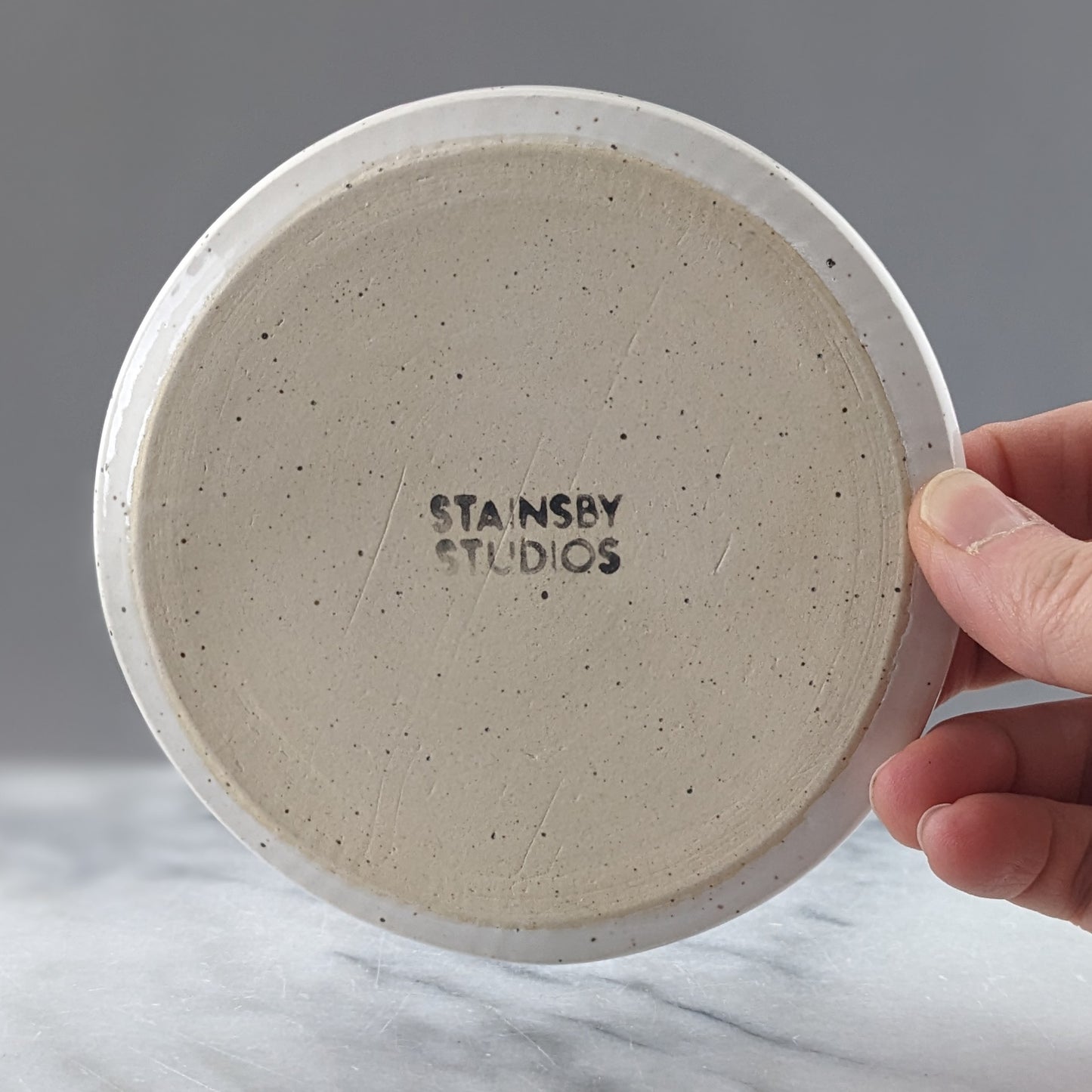 Minimalist Speckled White Ring Dish