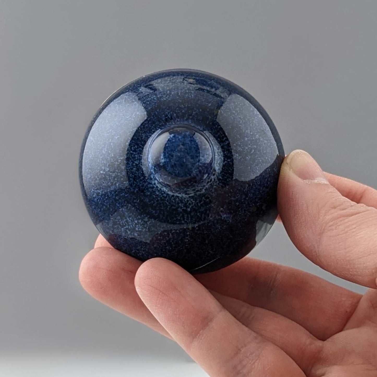 Curvy Ceramic Jar in Blue & Black