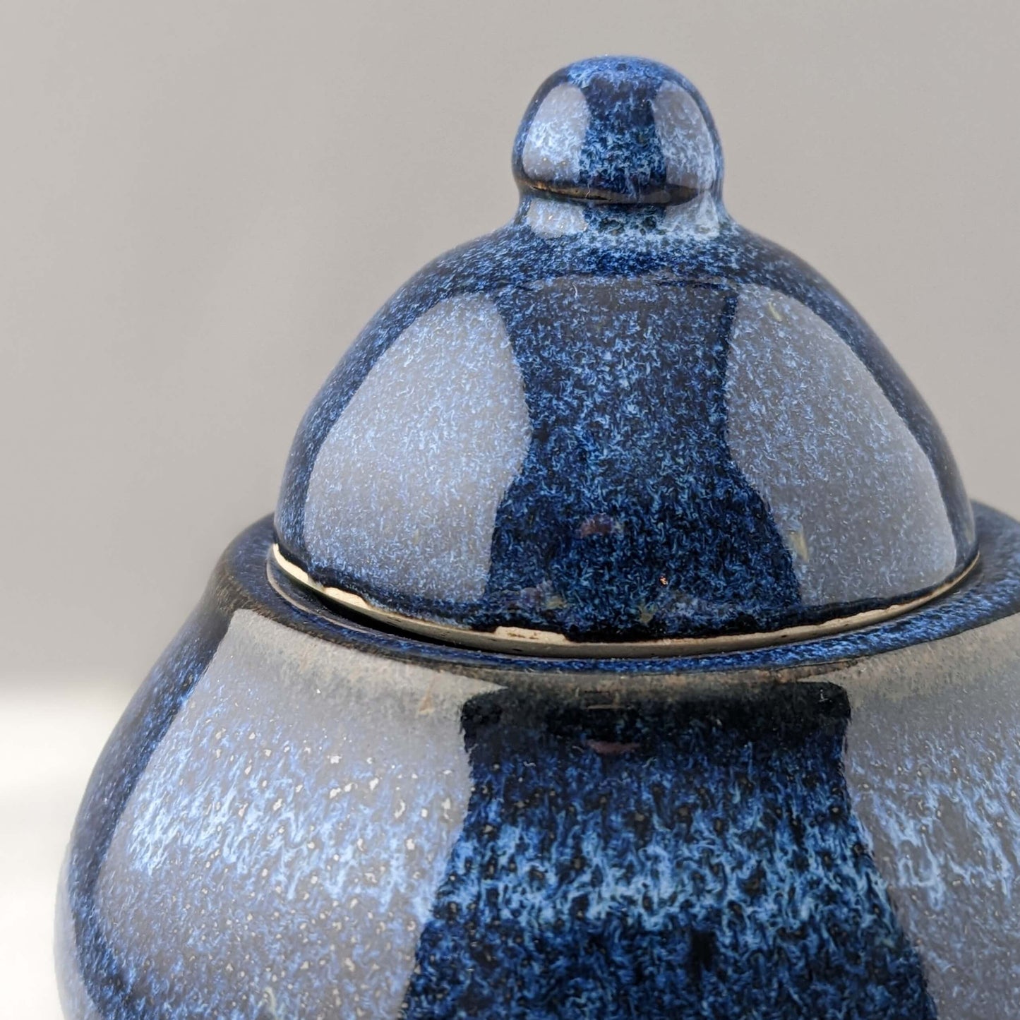 Curvy Ceramic Jar in Blue & Black