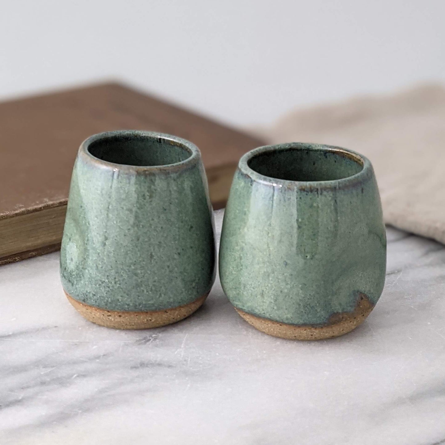 Green Ceramic Shot Glasses
