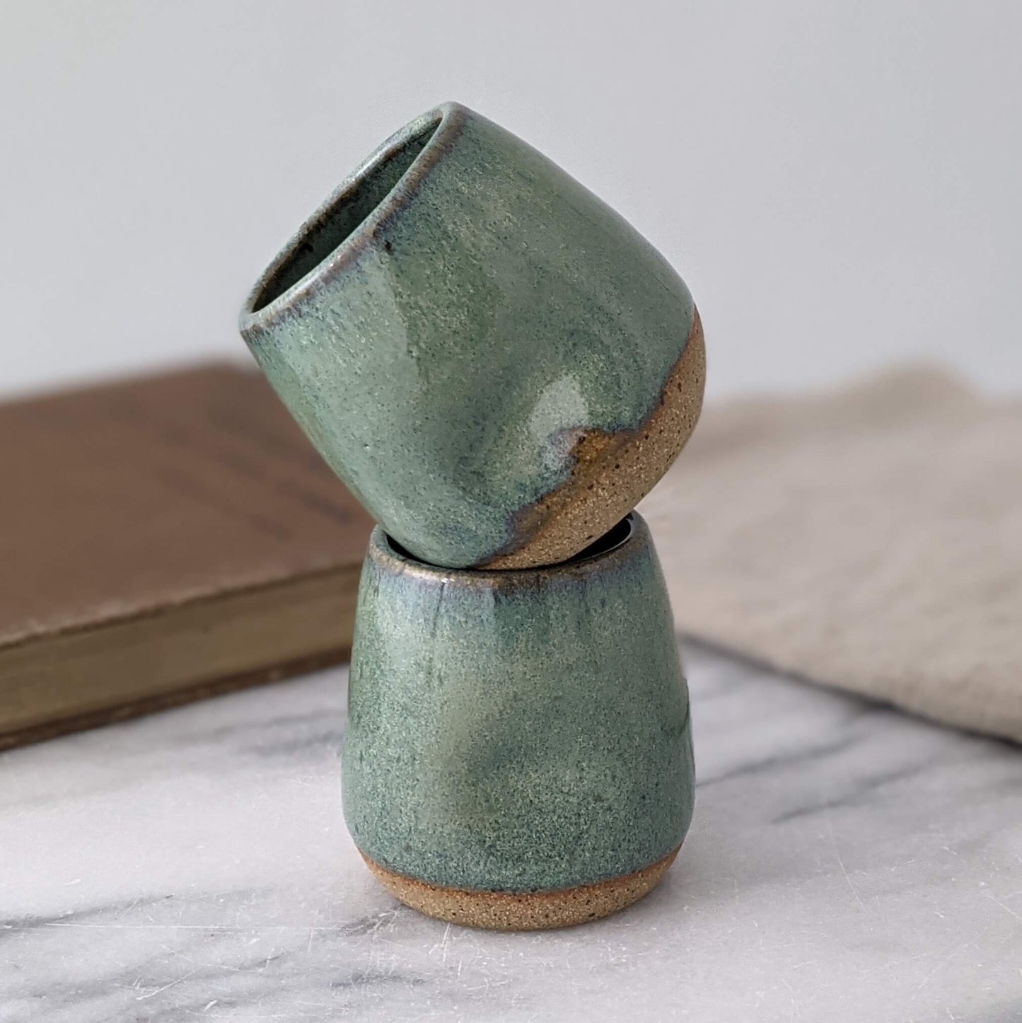 Green Ceramic Shot Glasses