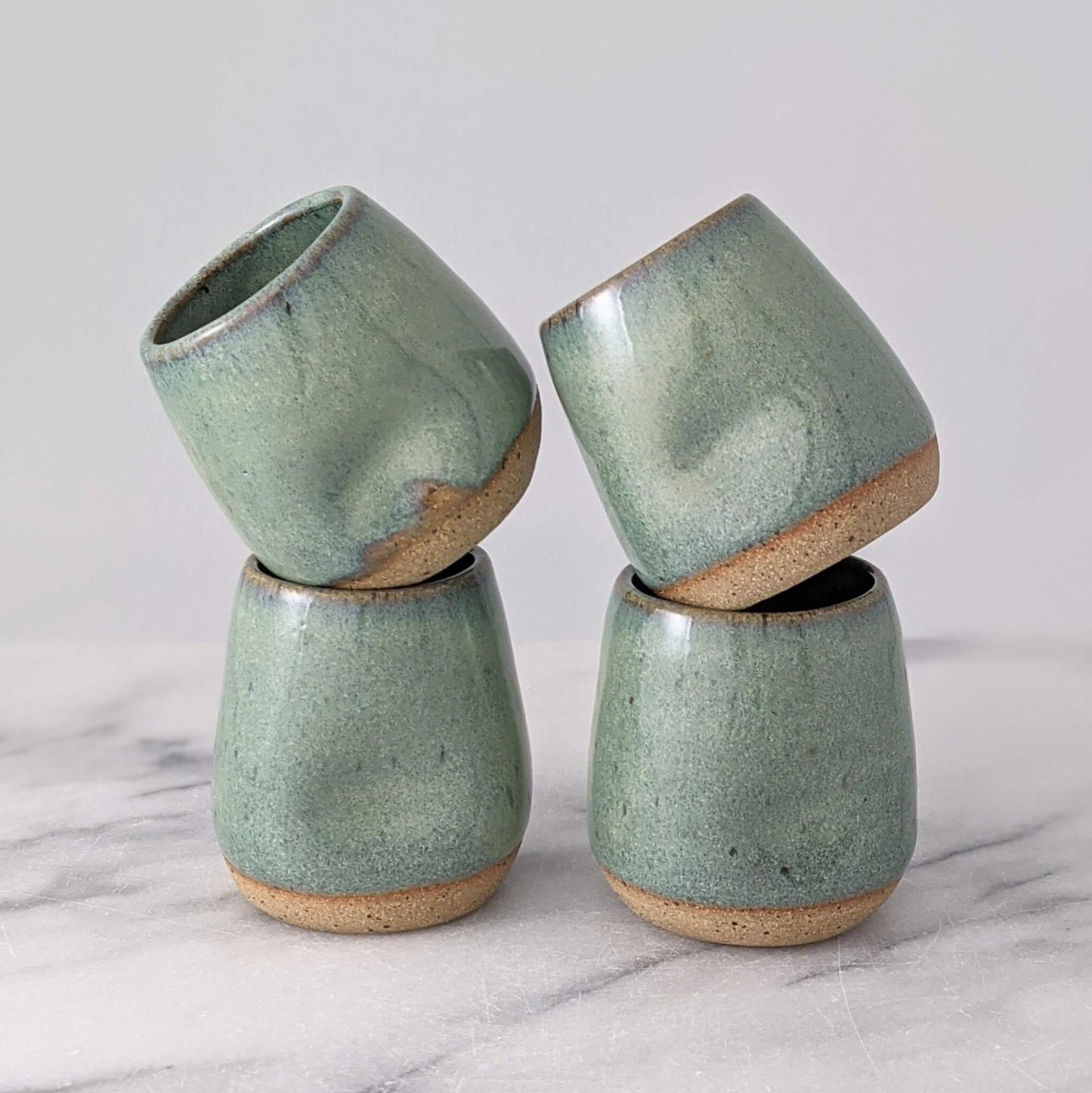 Green Ceramic Shot Glasses