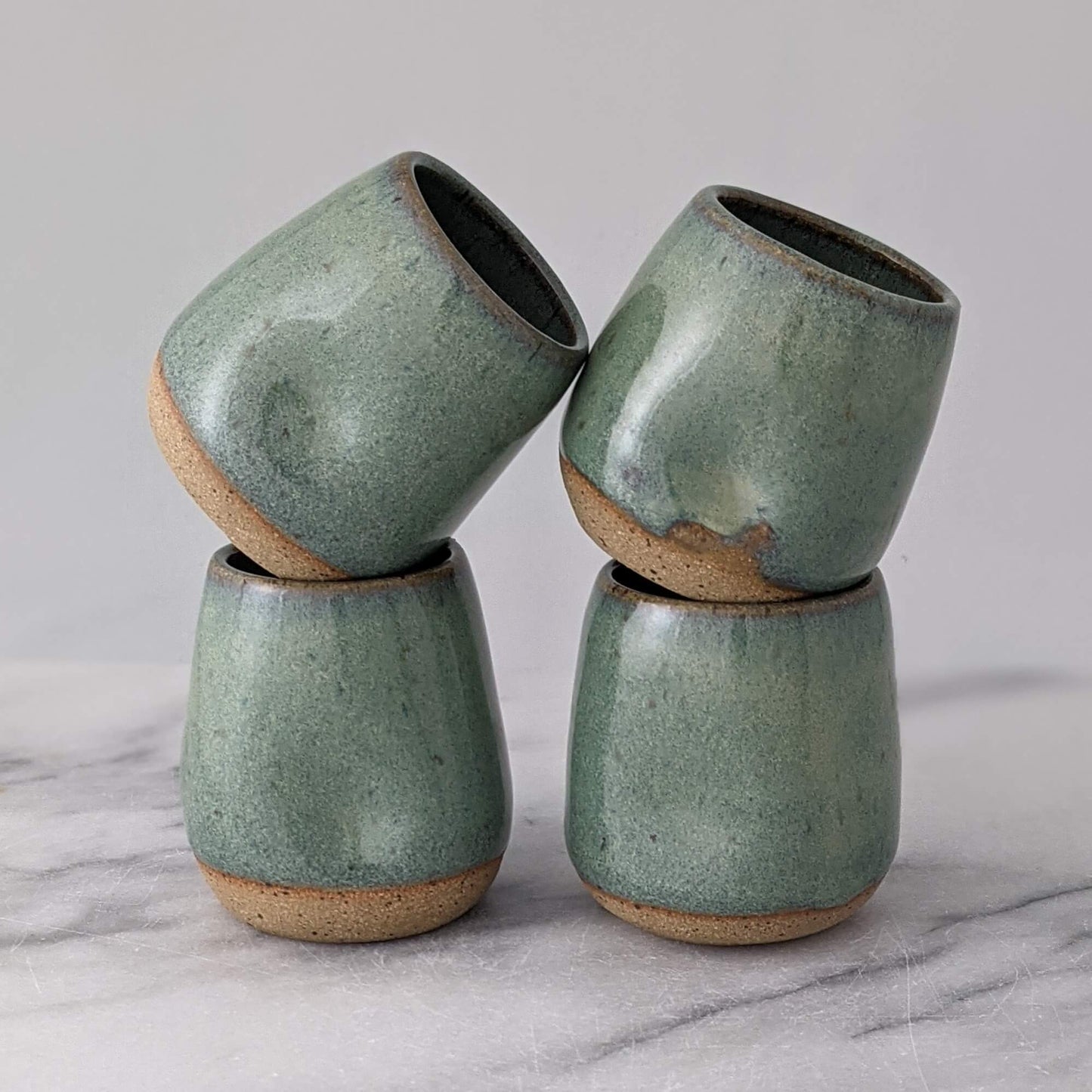Green Ceramic Shot Glasses