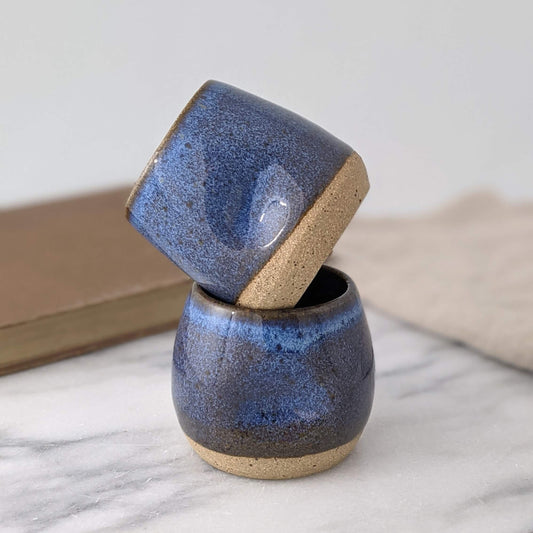 Blue Shot Glasses in Different Sizes