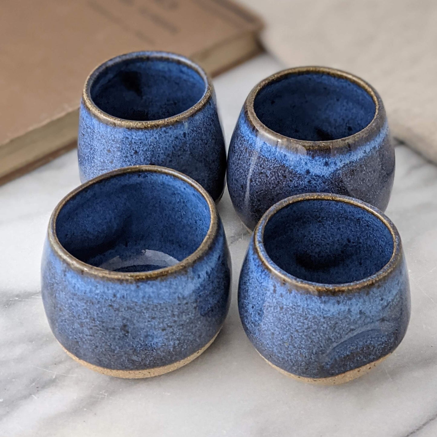Blue Shot Glasses in Different Sizes