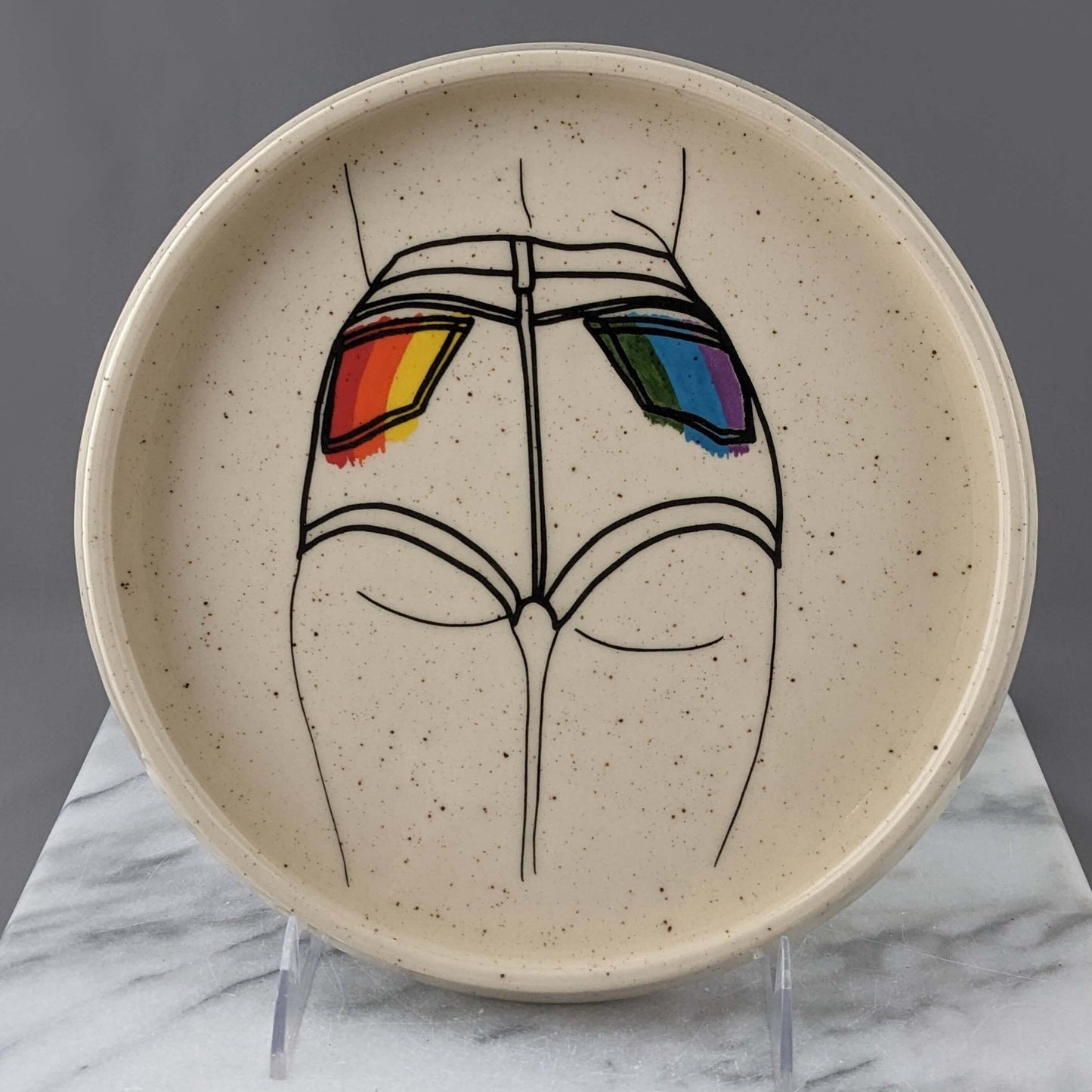 LGBTQ Rainbow Short Shorts Ceramic Tray