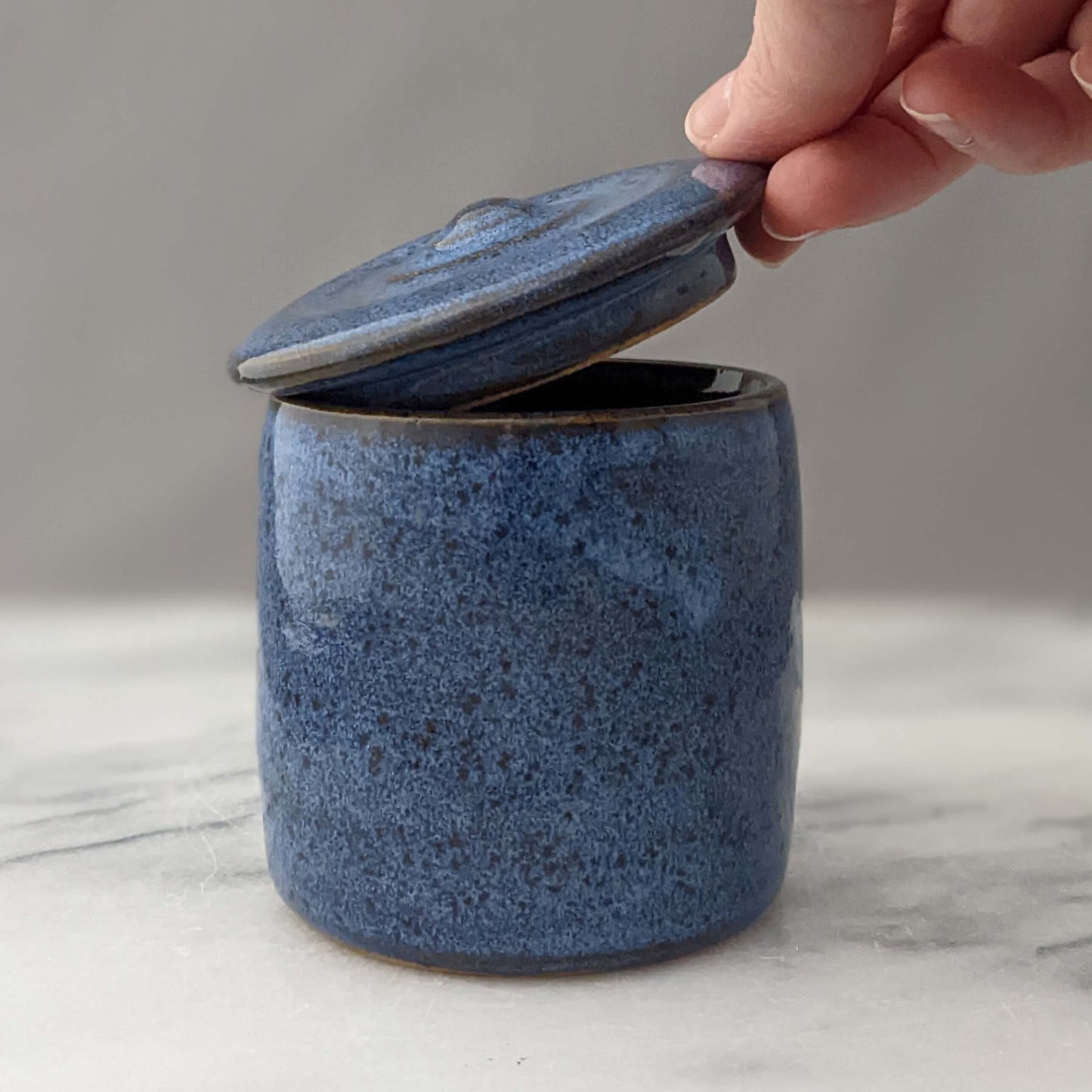 Lidded Ceramic Jar in Blue