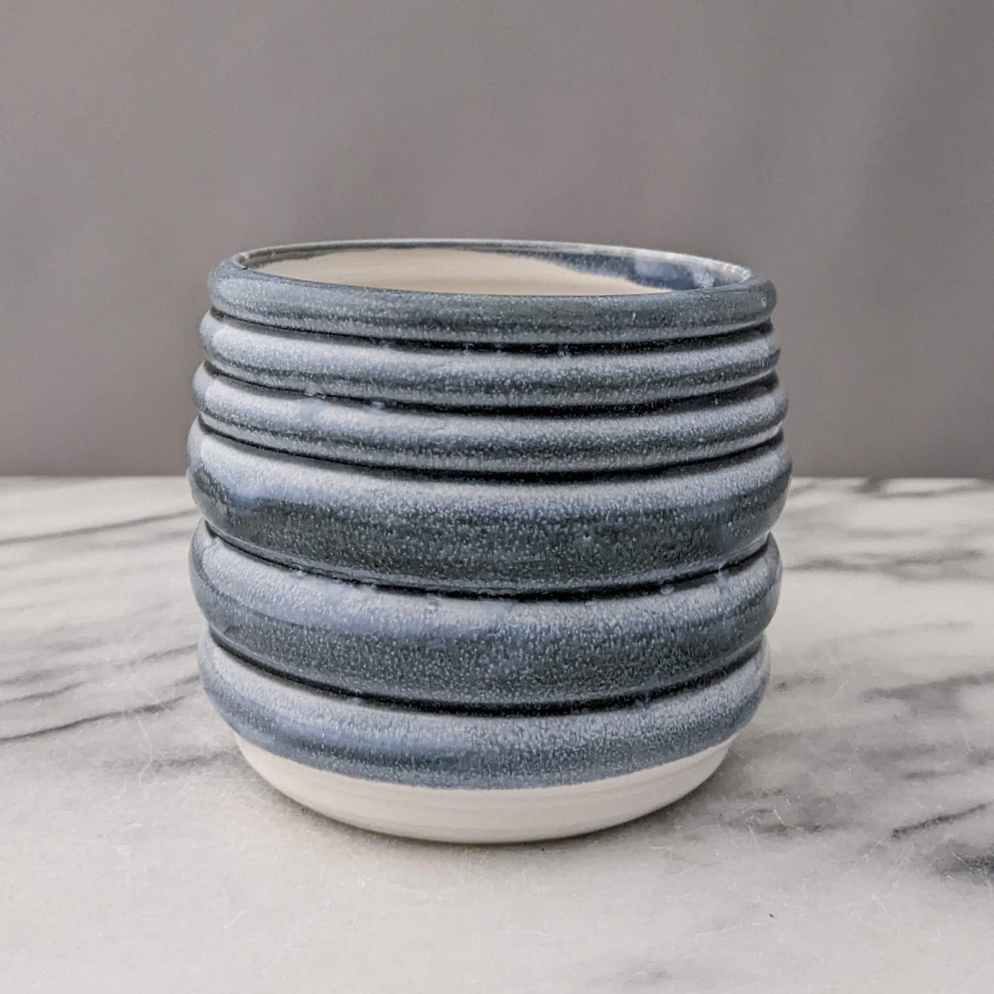 Moody Blue & White Small Ceramic Planter