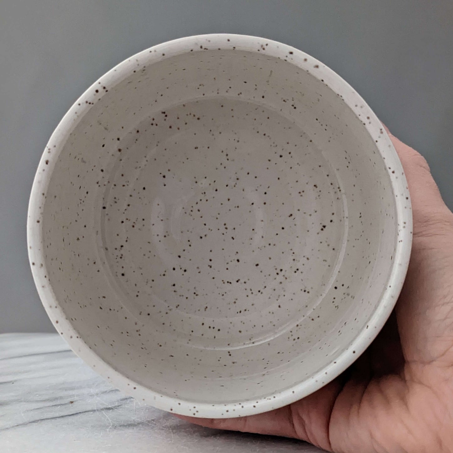 Small Speckled White Ceramic Planter