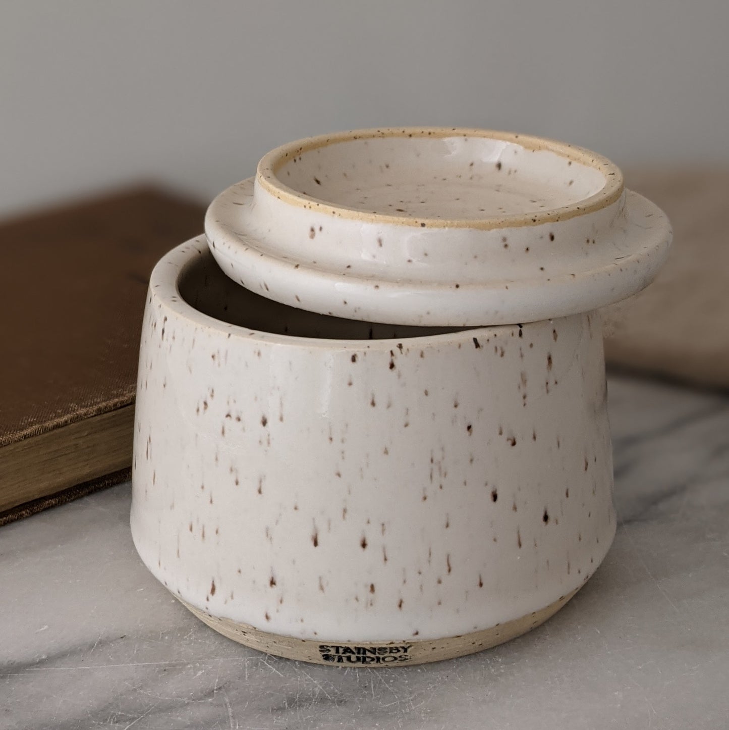 Eileen White Lidded Jar
