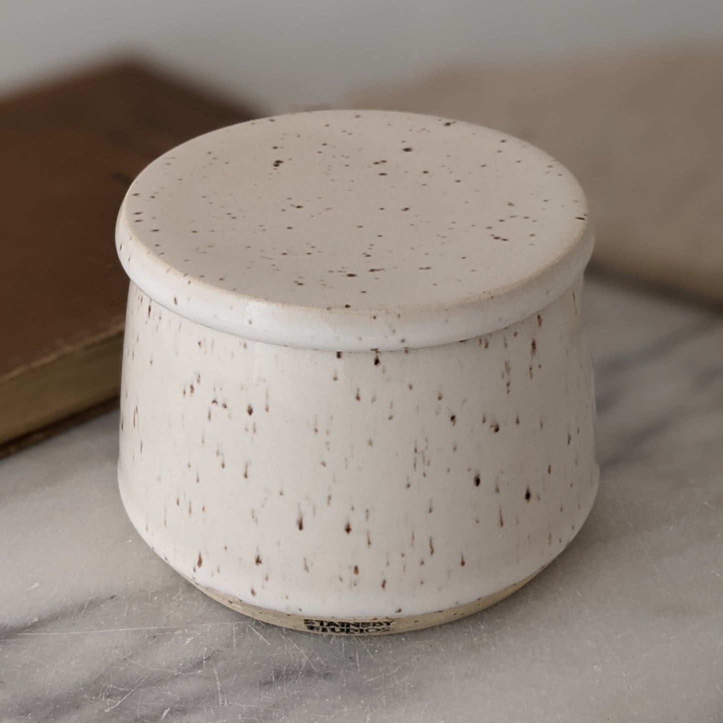 Eileen White Lidded Jar