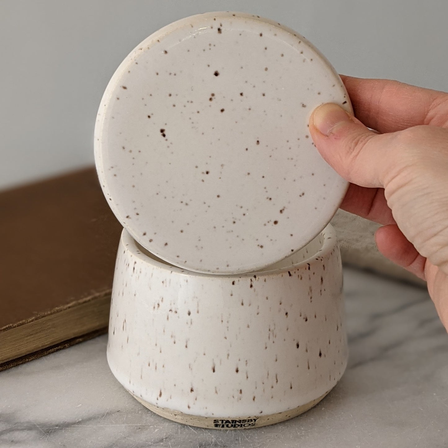 Eileen White Lidded Jar
