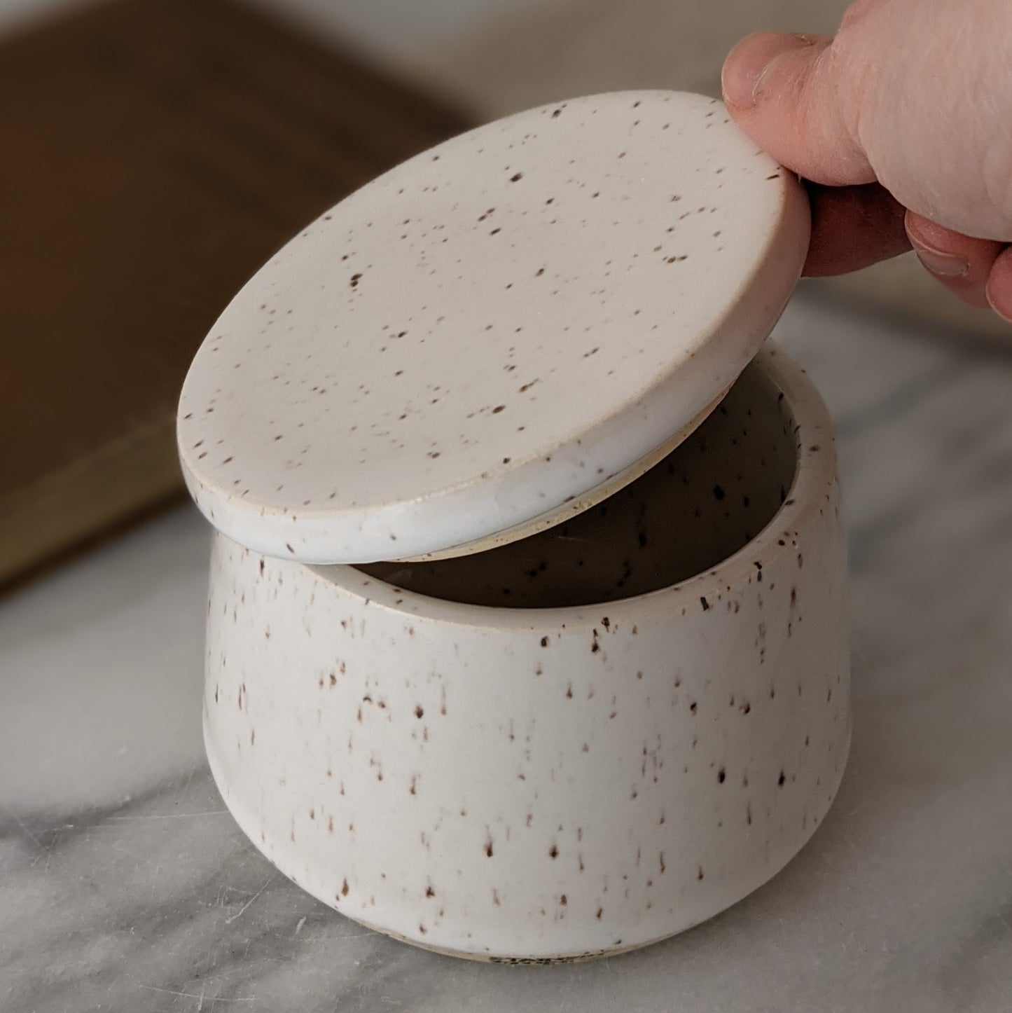 Eileen White Lidded Jar