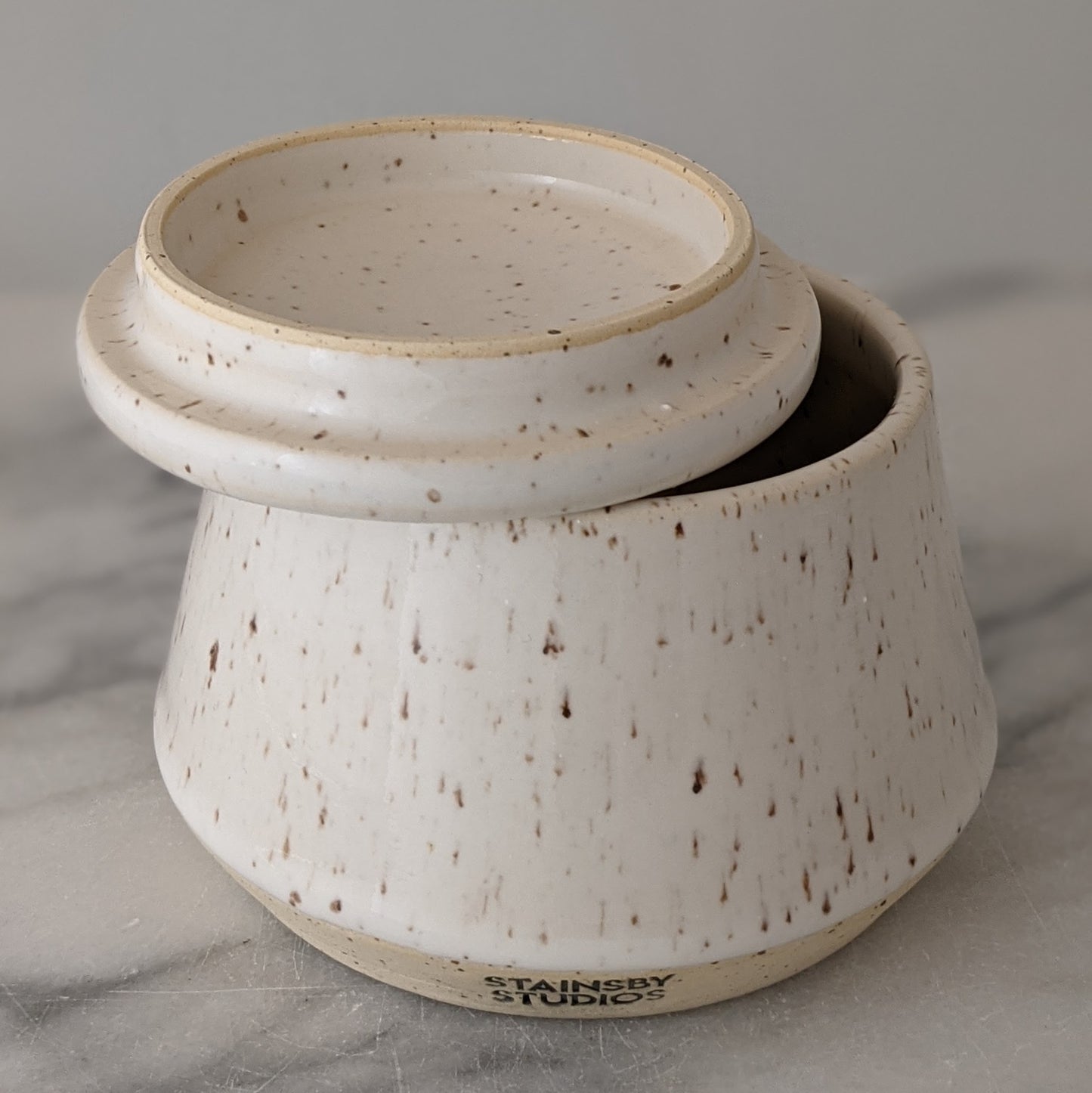 Romy White Lidded Jar