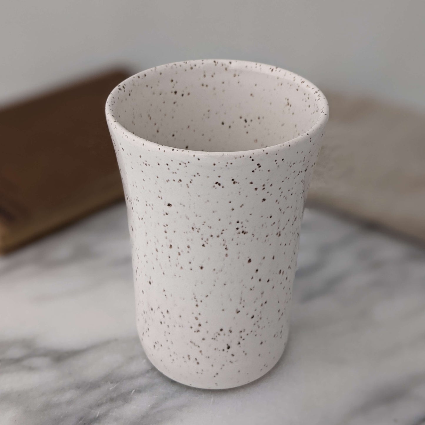 Speckled White Travel Mug