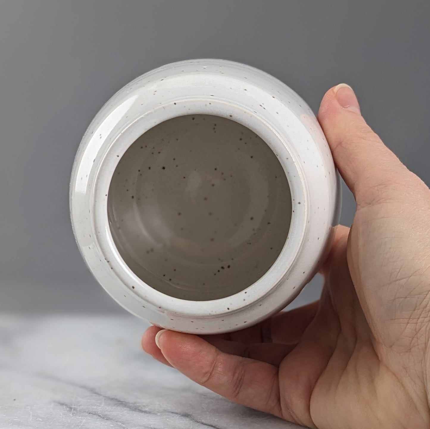 One-of-a-Kind White Speckled Vase