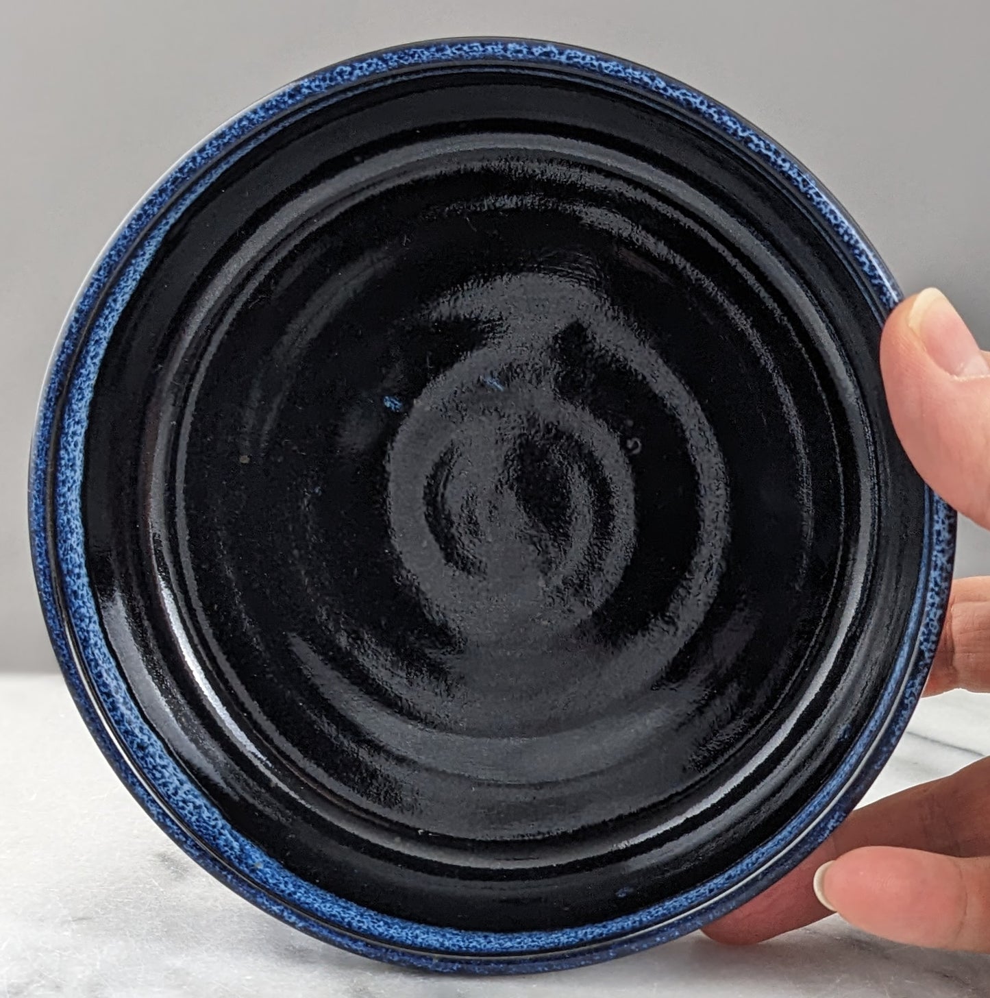 Low Wide Blue Bowl