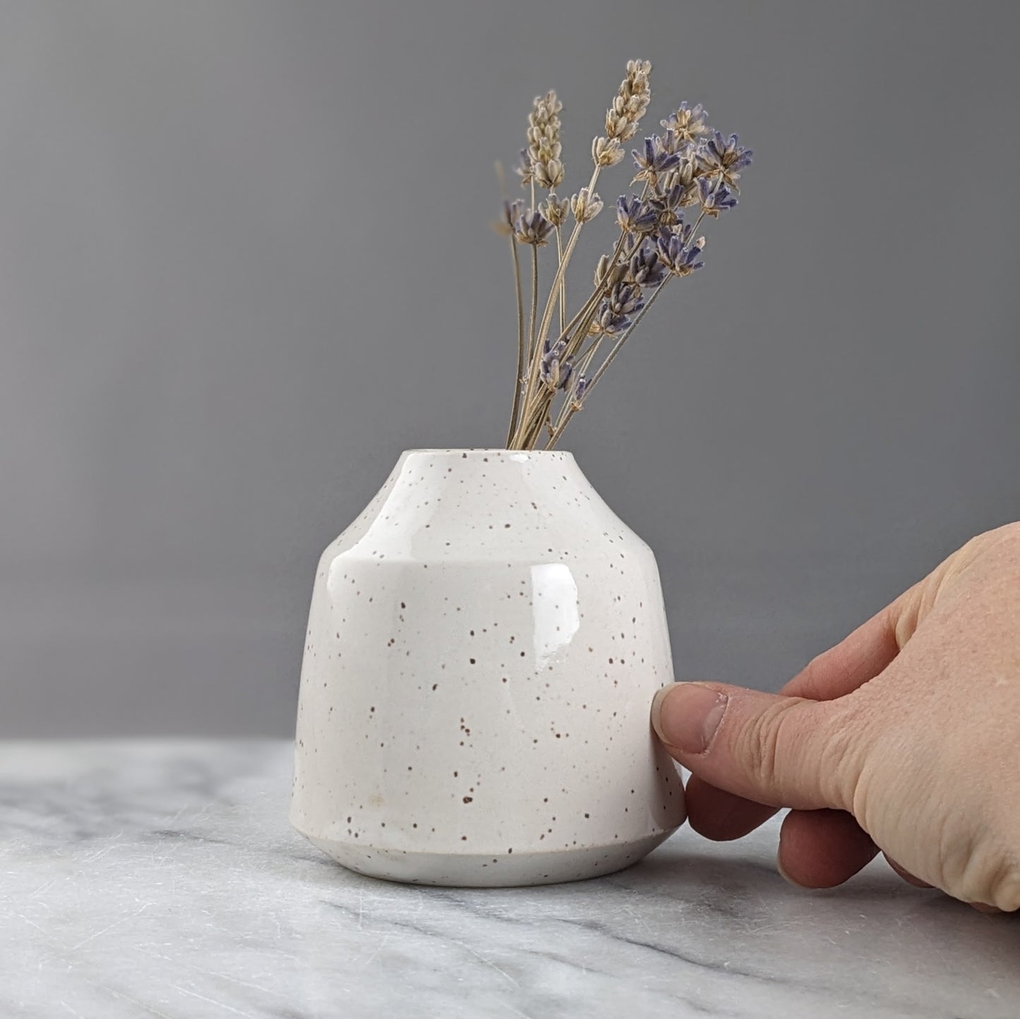 Modern Speckled White Vase