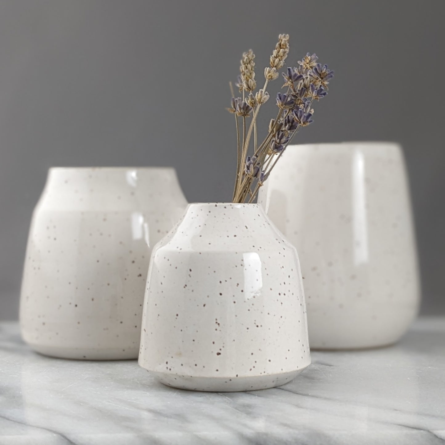 Modern Speckled White Vase