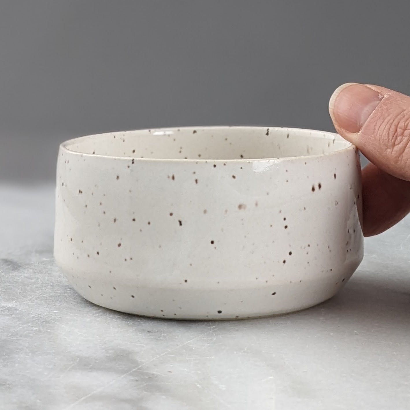 Small White Speckled Dish