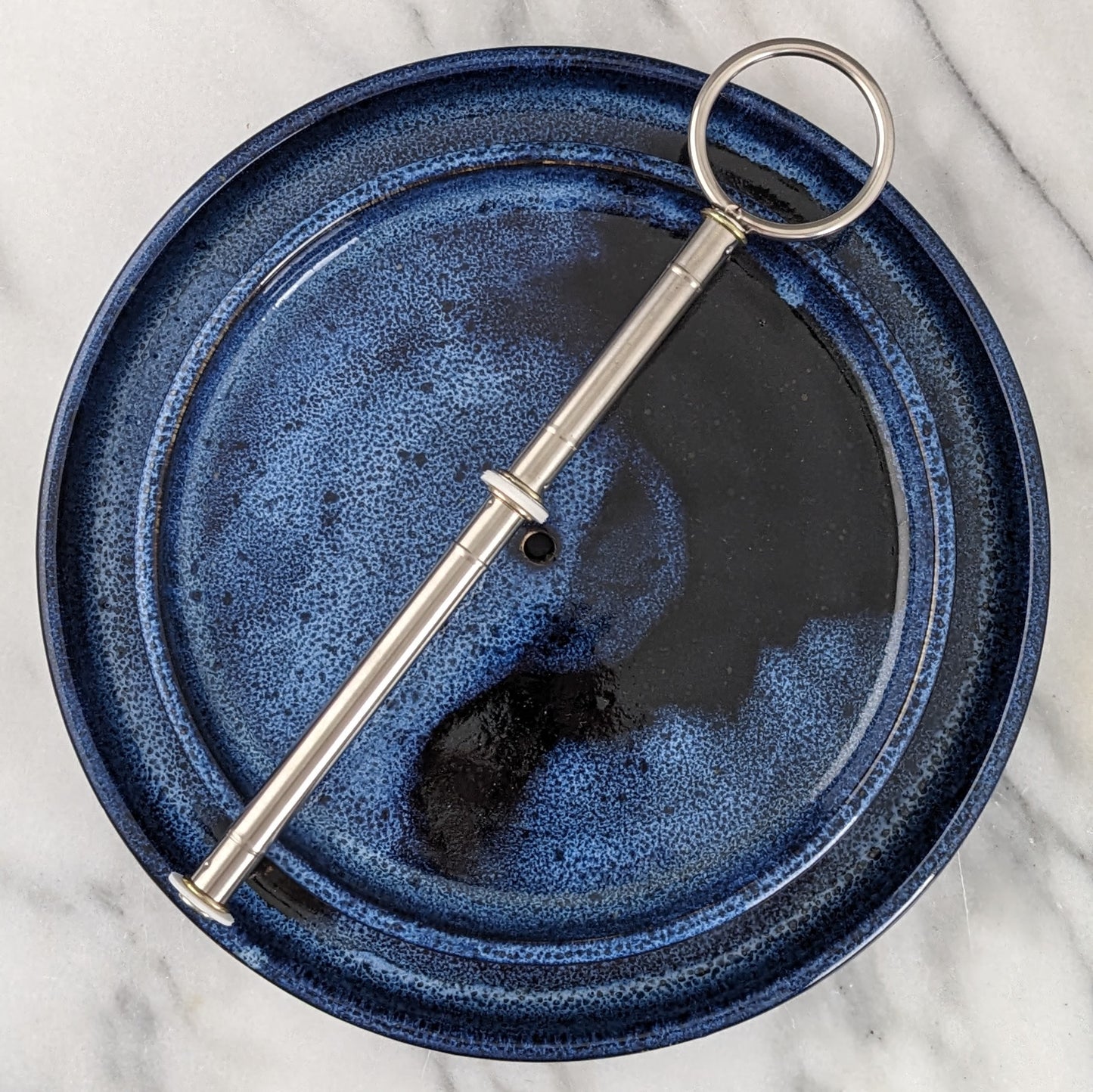 Blue Two-Tier Serving Stand