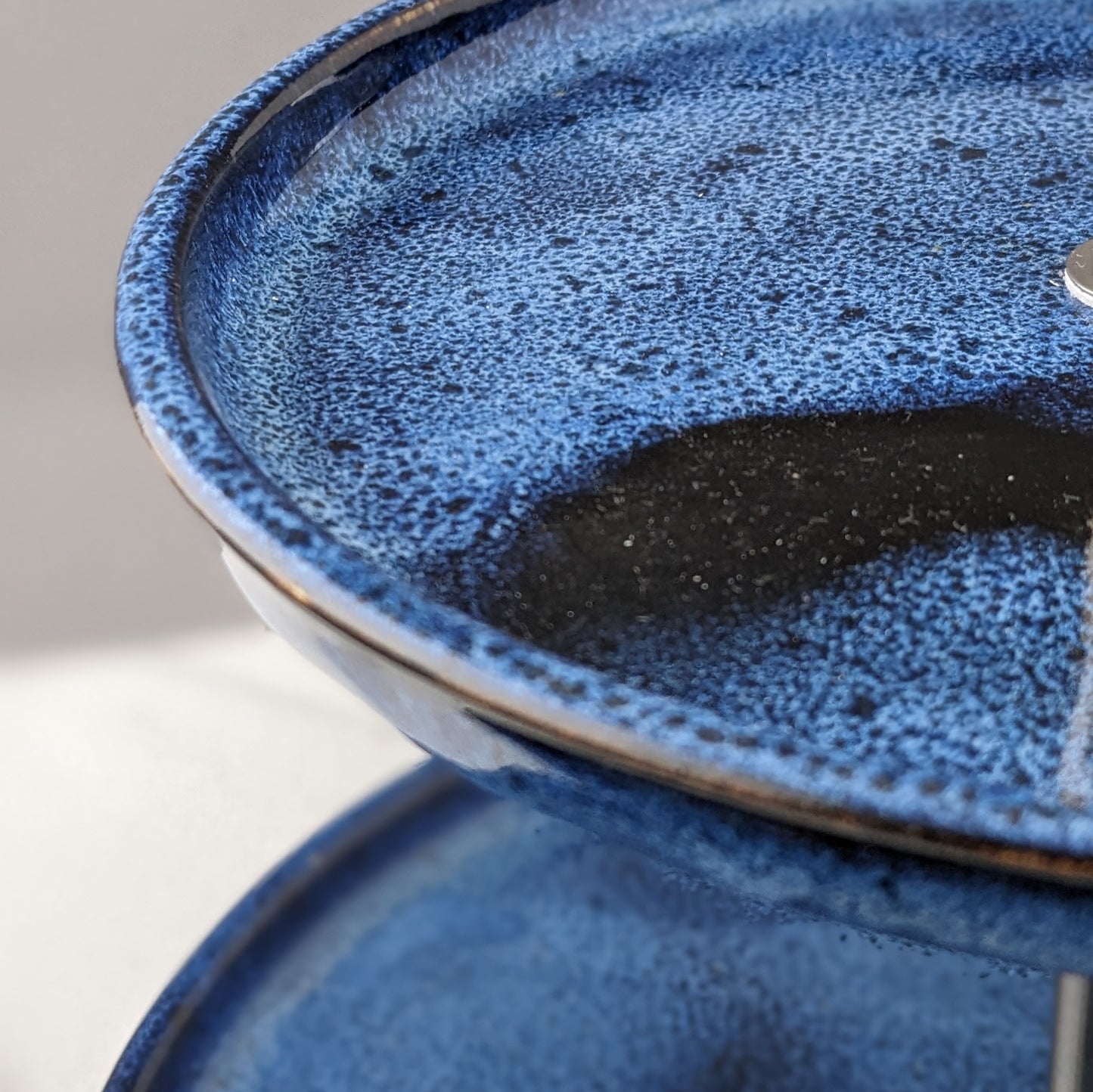 Blue Two-Tier Serving Stand