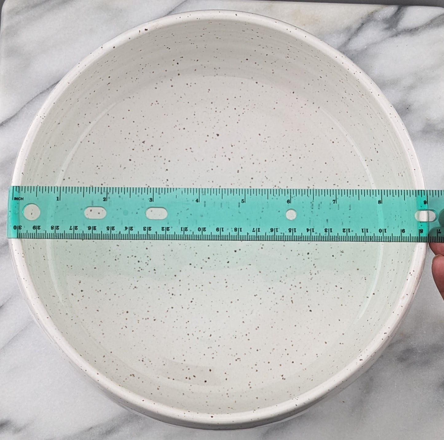 Speckled White Serving Bowl