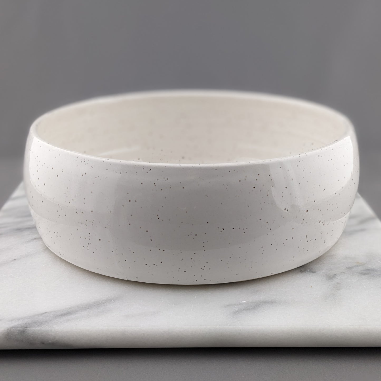 Speckled White Serving Bowl