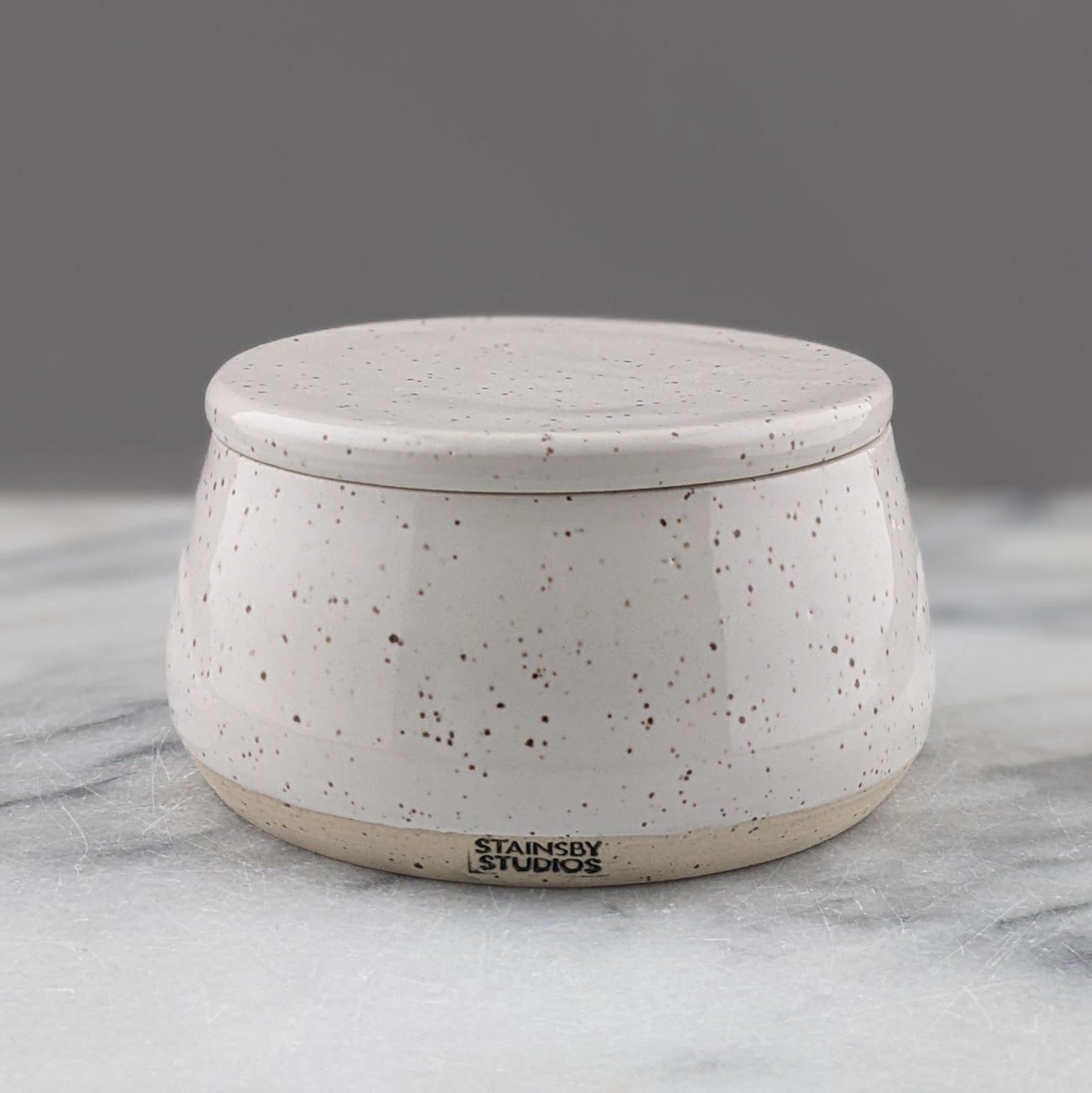 Ceramic Jar in White Speckle