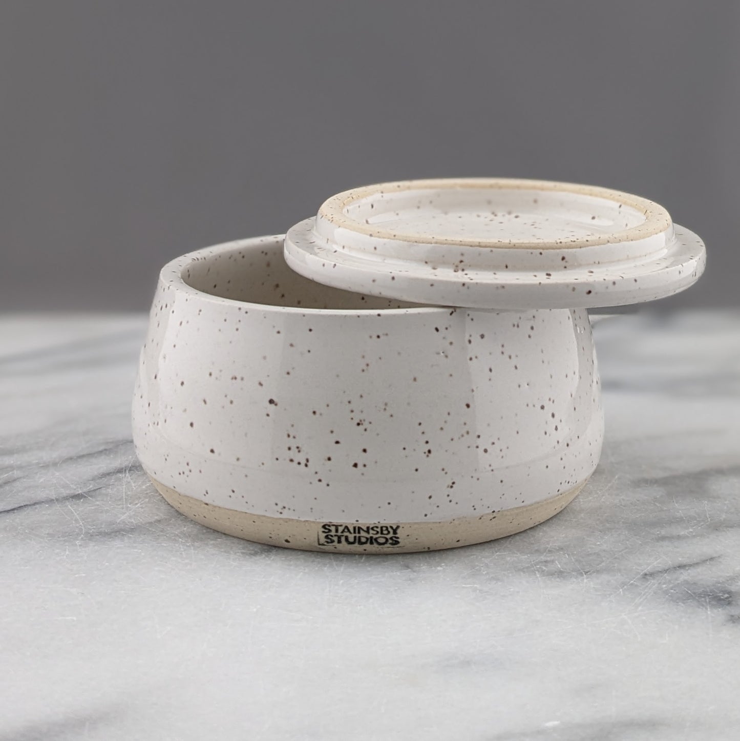 Ceramic Jar in White Speckle