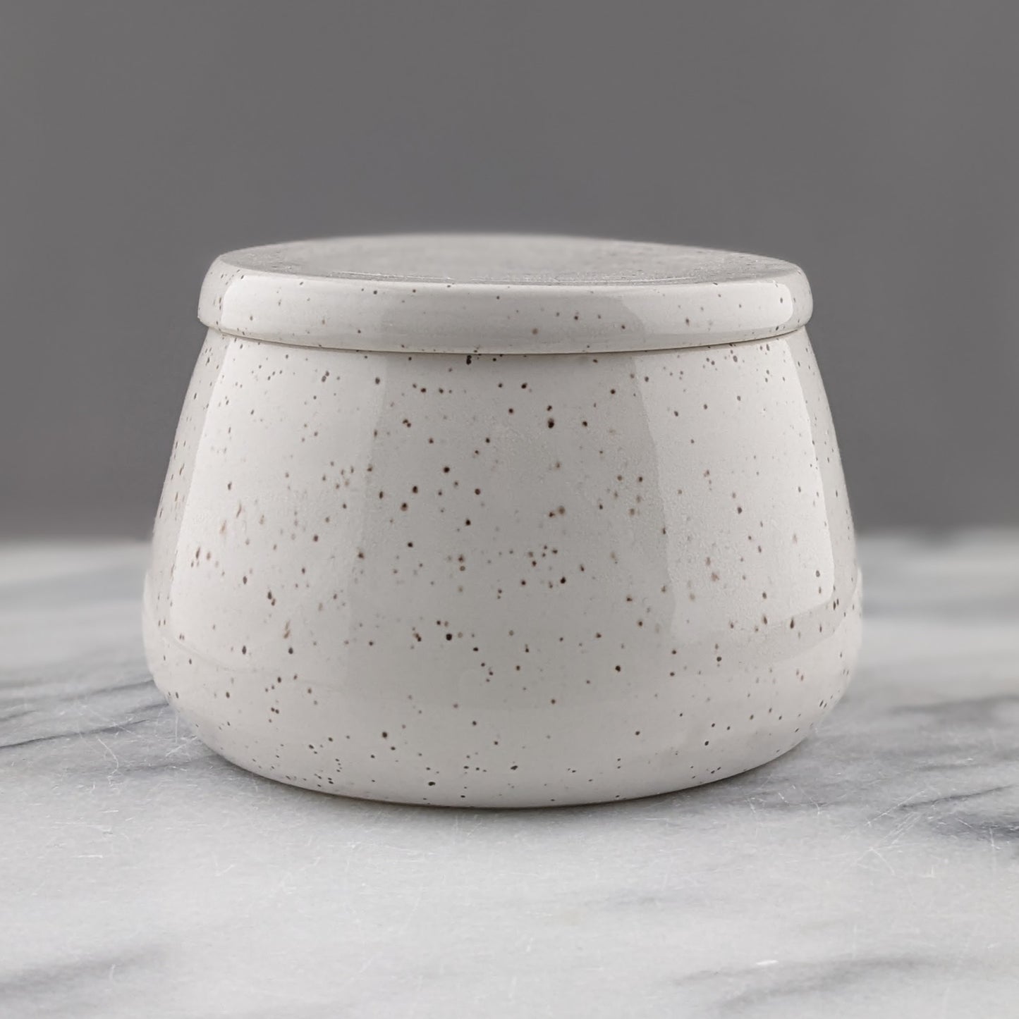 Ceramic Jar in White Speckle