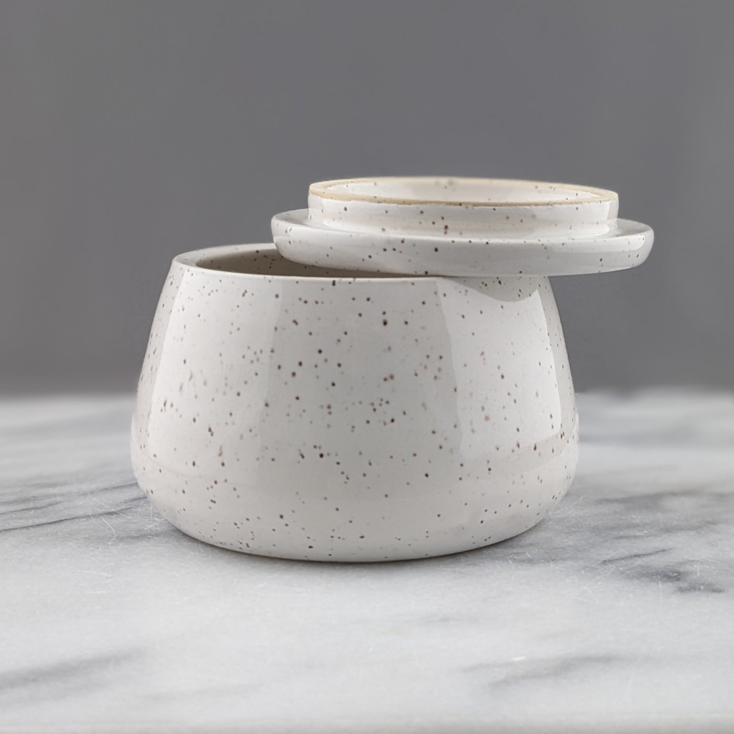 Ceramic Jar in White Speckle