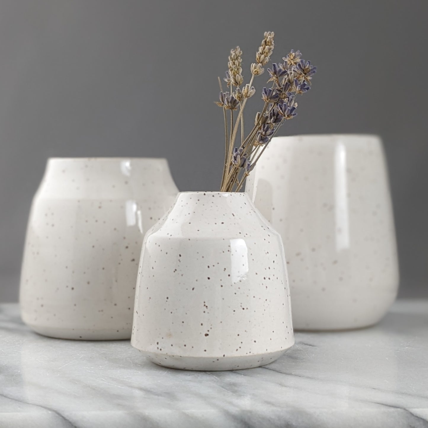 Speckle White Vase or Cup
