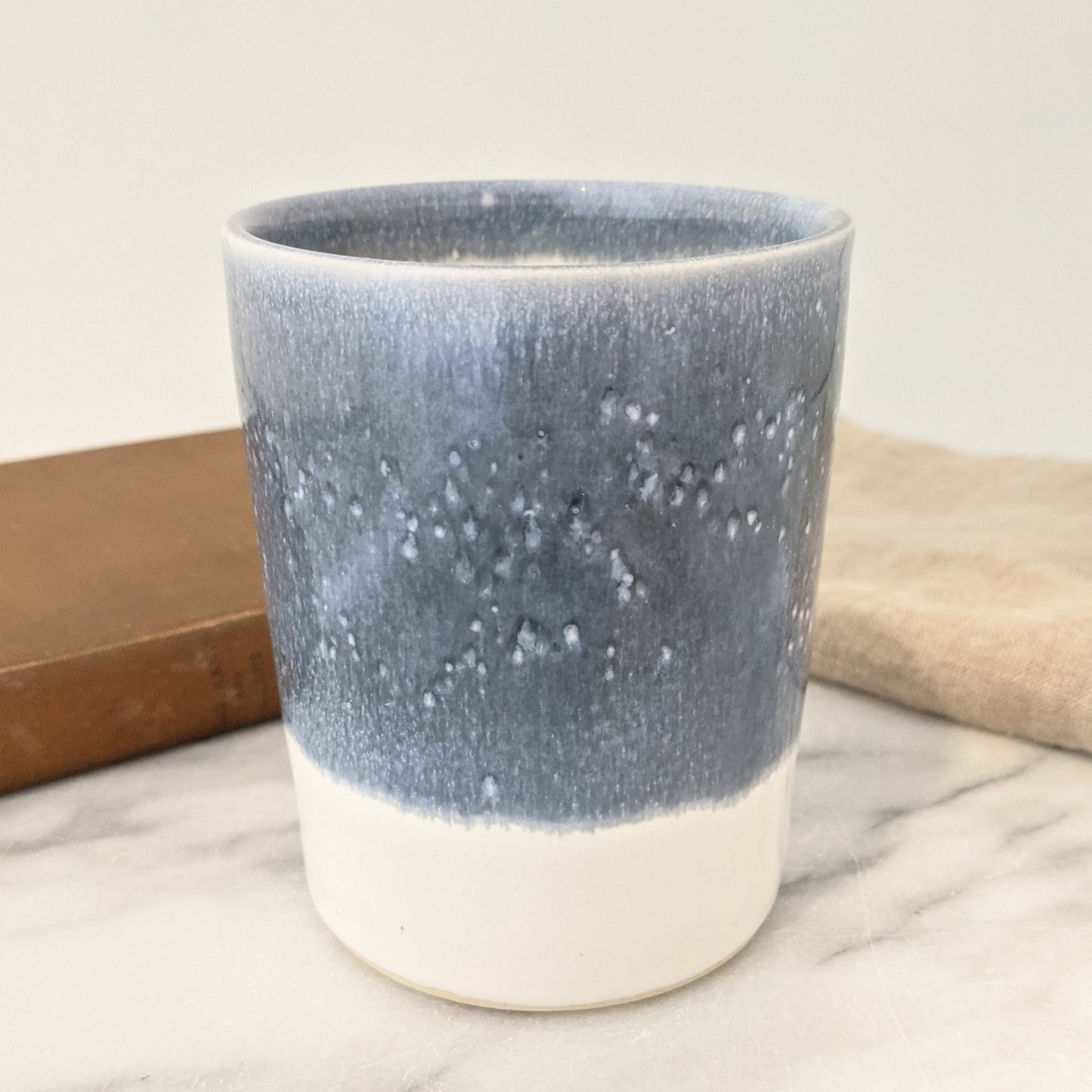 Blue Grey & White Travel Mug