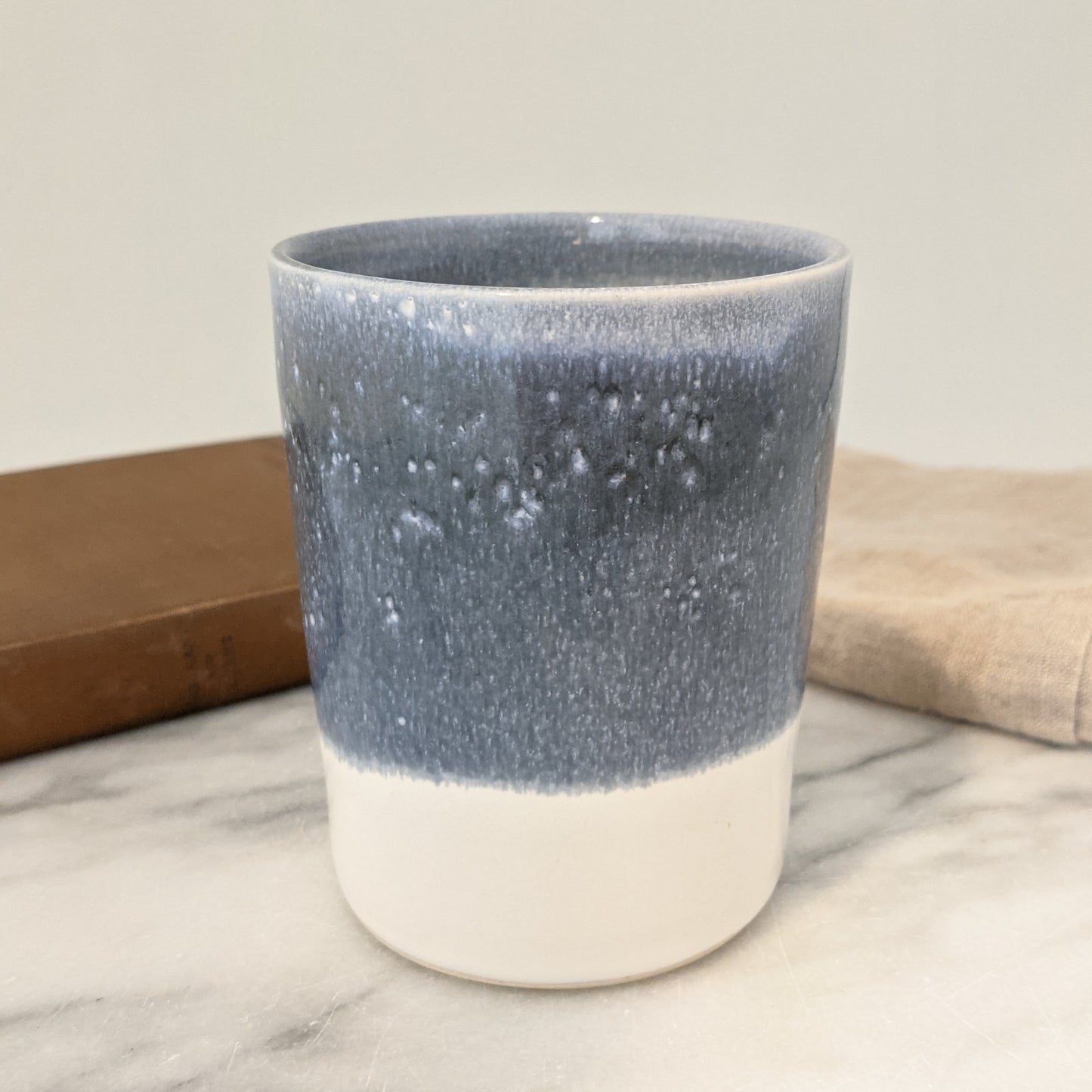 Blue Grey & White Travel Mug