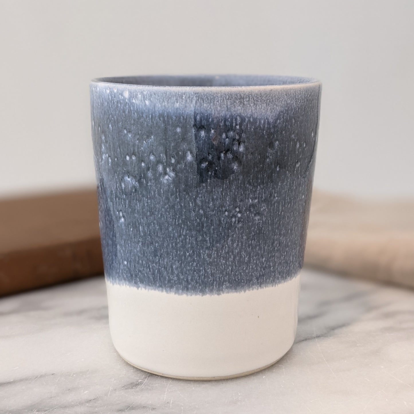 Blue Grey & White Travel Mug