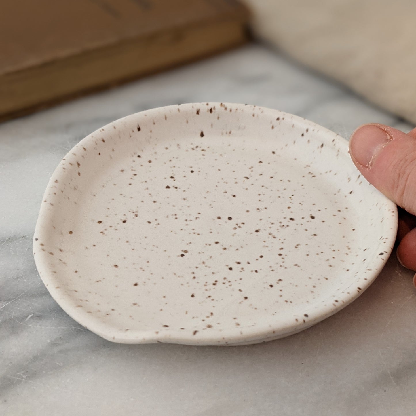 Speckled White Spoon Rest