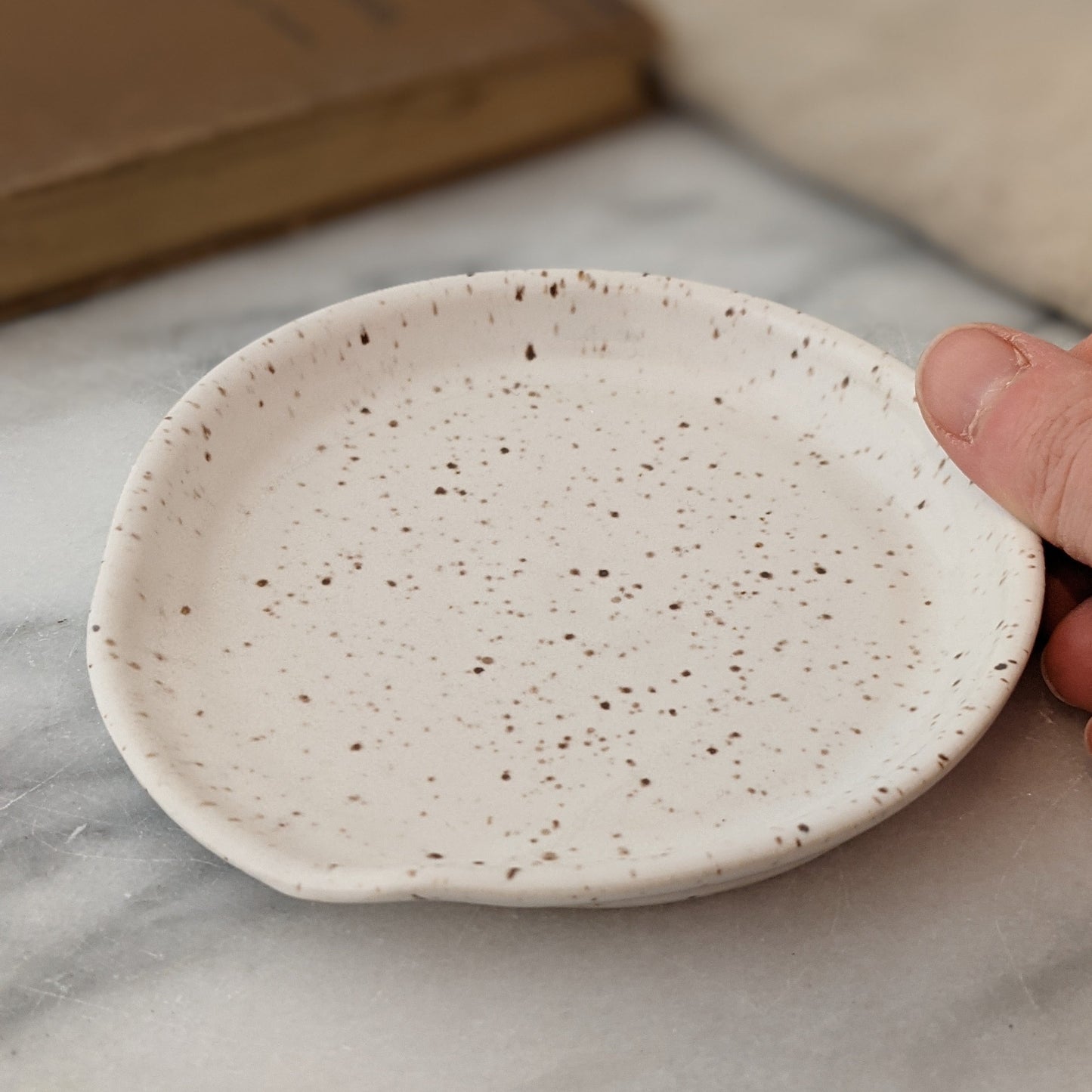 *SECOND* Speckled White Spoon Rest