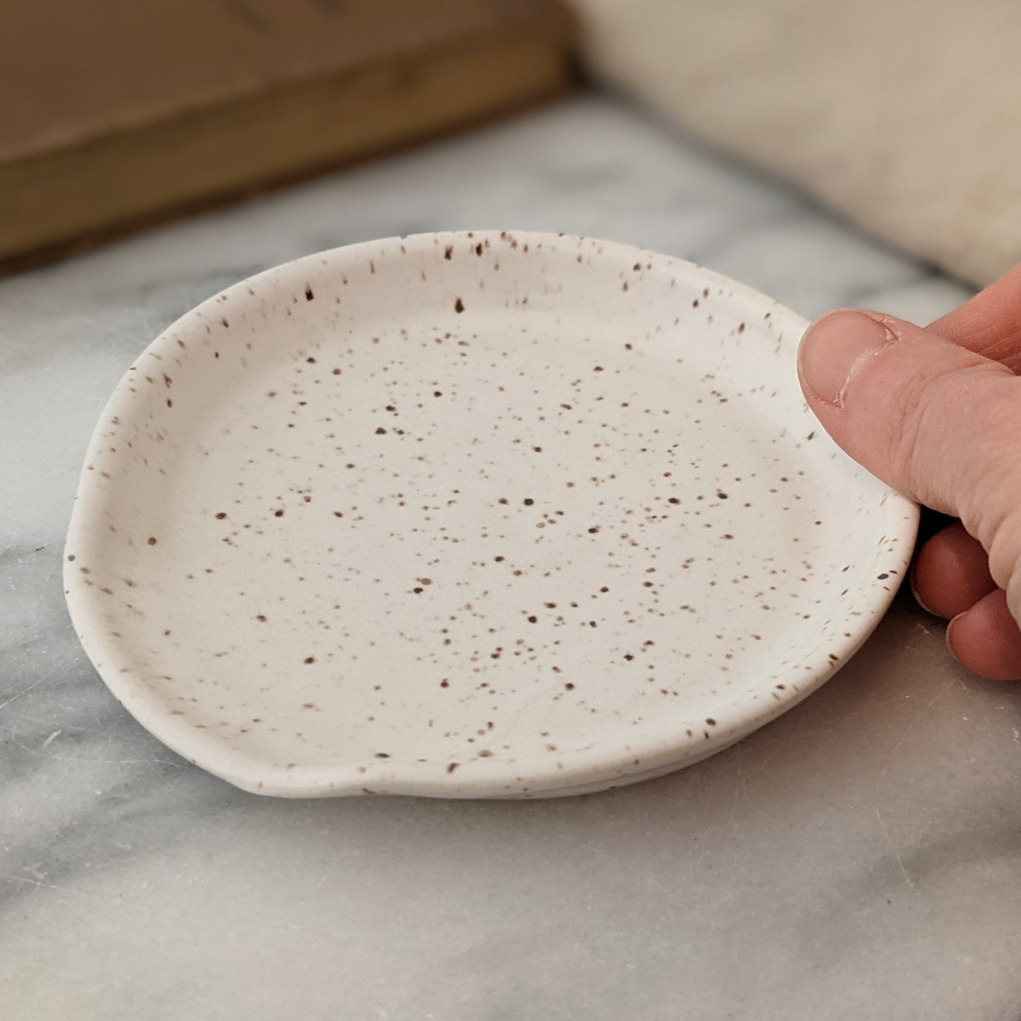 Speckled White Spoon Rest