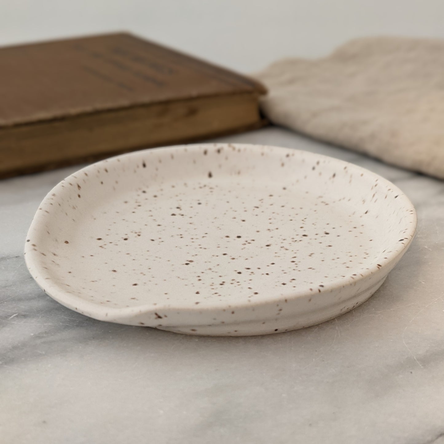 Speckled White Spoon Rest