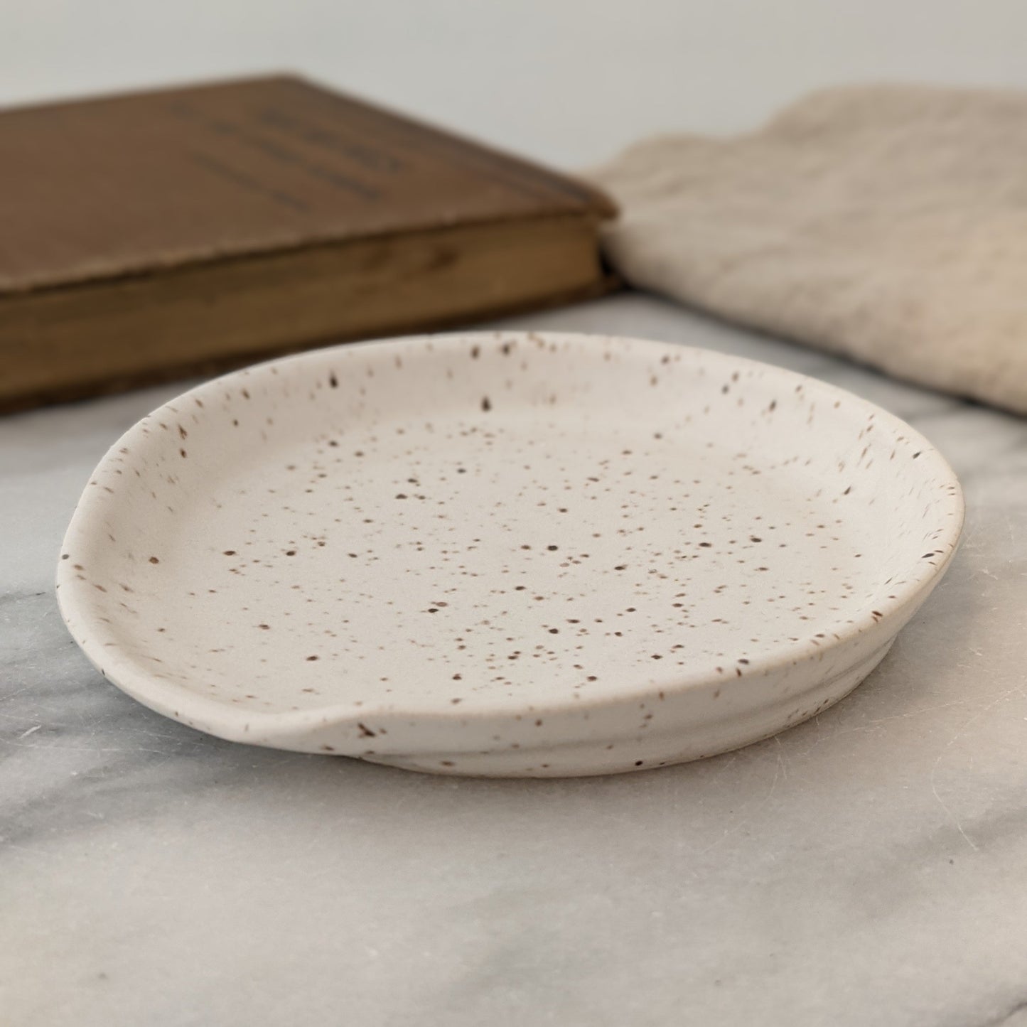 *SECOND* Speckled White Spoon Rest