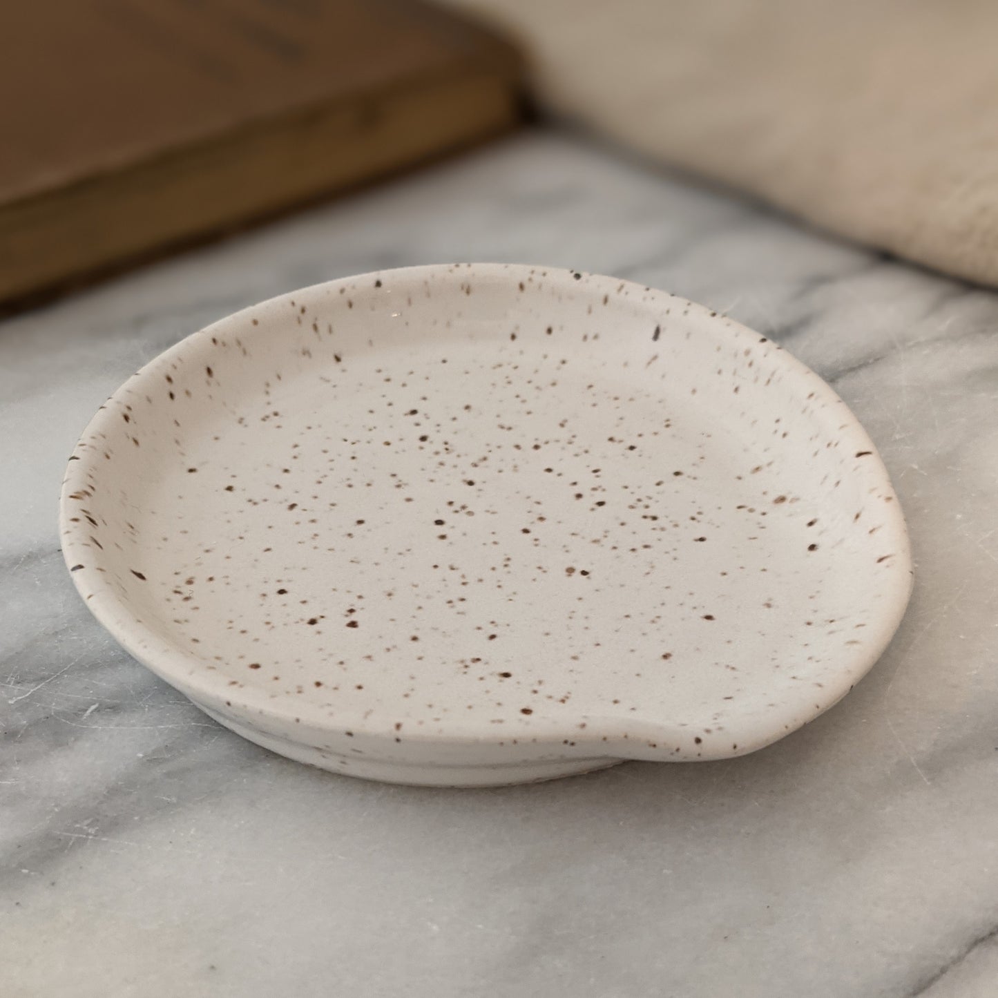 Speckled White Spoon Rest