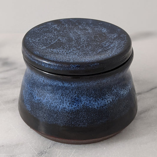 Blue & Black Ceramic Jar