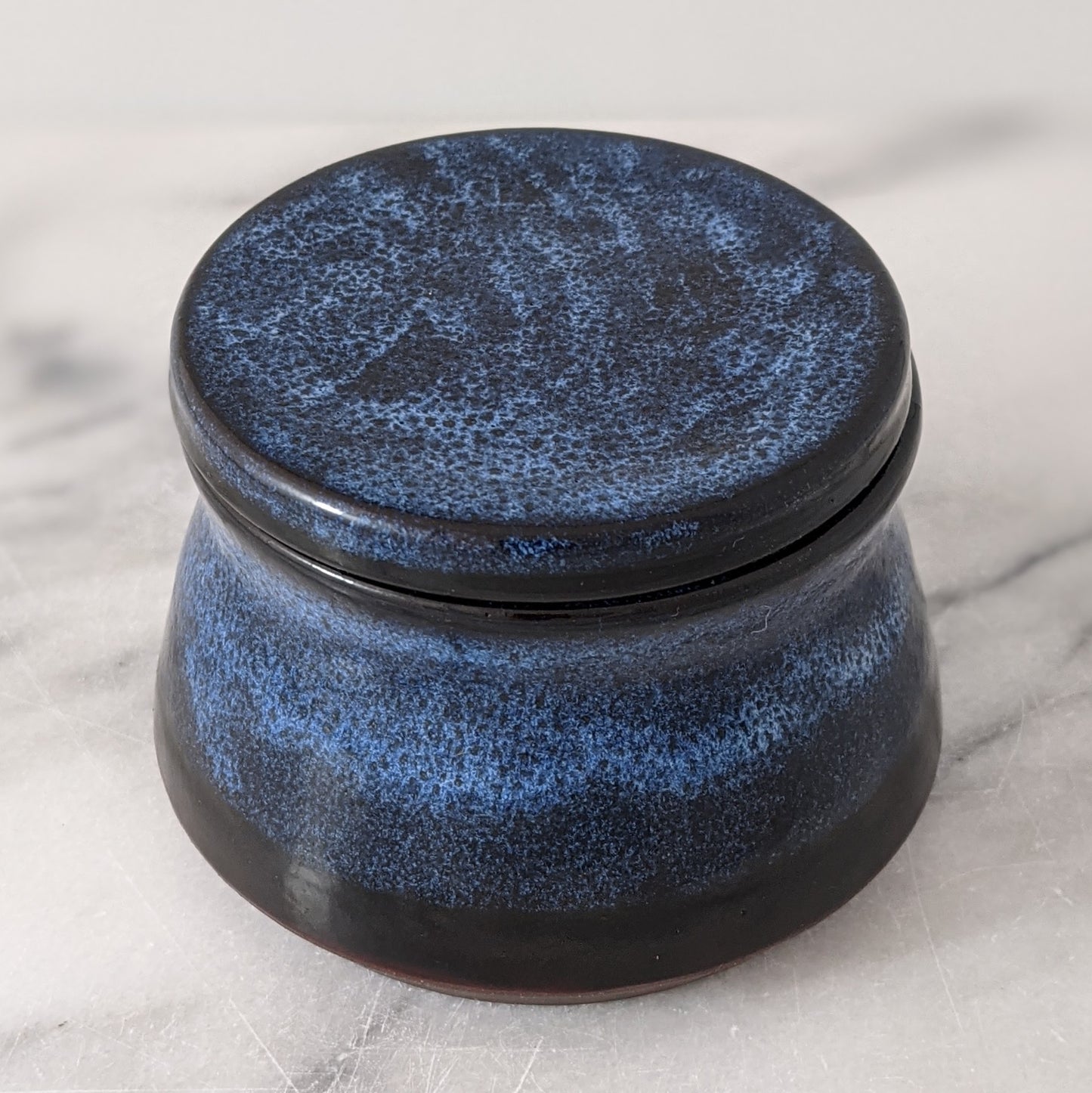 Blue & Black Ceramic Jar